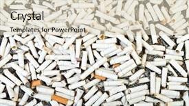  Presentation with cigarette - Amazing slide set having two hungred dirty cigarette butts backdrop and a  colored foreground