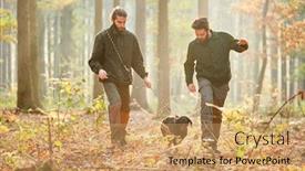  Presentation with hawk - Slide deck enhanced with two-hunters-with-a-hawk background and a coral colored foreground