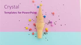  Presentation with ice cream cones - Slide set featuring two-ice-cream-cones background and a lemonade colored foreground