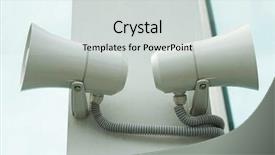  Presentation with concrete - Amazing slide deck having two identical dynamics of megaphone backdrop and a light gray colored foreground