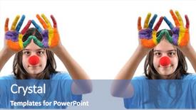  Presentation with teen girl - Beautiful presentation theme featuring two images of teen girl backdrop and a ocean colored foreground