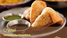  Presentation with mint - Audience pleasing slides consisting of two-indian-samosa-with-mint backdrop and a tawny brown colored foreground