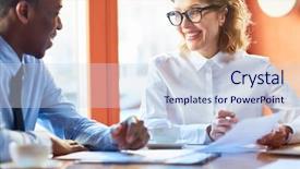  Presentation with tea cup - Amazing presentation having two intercultural business partners sitting backdrop and a sky blue colored foreground