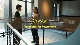  Presentation with intercultural - Slides with two-intercultural-businessmen-in-formalwear background and a tawny brown colored foreground