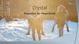  Presentation with moving snow - Slide set with two-intercultural-cheerful-guys-giving background and a coral colored foreground