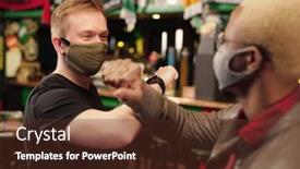  Presentation with pub - Slides consisting of two-intercultural-guys-in-casualwear background and a tawny brown colored foreground