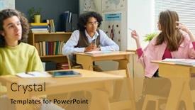  Presentation with african american students - Theme having two-intercultural-highschool-students background and a yellow colored foreground