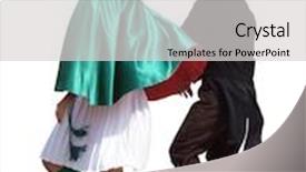  Presentation with irish - PPT theme featuring two irish dancers on stage isolated with clipping path background and a light gray colored foreground
