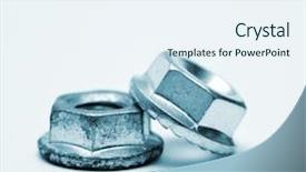  Presentation with iron - Presentation theme featuring two iron nuts blue toned background and a sky blue colored foreground