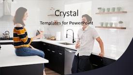  Presentation with wine - Amazing slide deck having two islands - couple making drinking wine backdrop and a light gray colored foreground