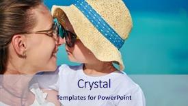  Presentation with three - Colorful presentation design enhanced with two islands - three year old toddler boy backdrop and a sky blue colored foreground