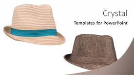  Presentation with revival - Audience pleasing slide deck consisting of two-isolated-fedora-sunhats backdrop and a white colored foreground