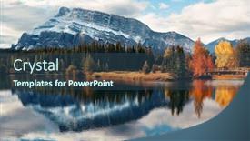  Presentation with banff national park - Slide deck having two-jack-lake-with-snow background and a ocean colored foreground