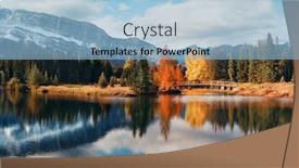  Presentation with snow mountain - Slide deck featuring two-jack-lake-with-snow background and a light blue colored foreground