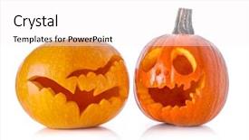  Presentation with patterns - PPT theme featuring two jack-o-lantern pumpkin background and a white colored foreground