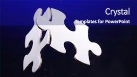  Presentation with parts - Audience pleasing PPT theme consisting of two jigsaw puzzle parts joined backdrop and a navy blue colored foreground