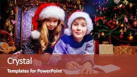  Presentation with miracles - Audience pleasing slides consisting of santa's hats writing backdrop and a  colored foreground