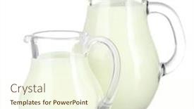  Presentation with white milk - Cool new slide set with two jugs of milk isolated on white backdrop and a cream colored foreground