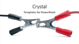  Presentation with cables - Slides consisting of two jumper cables engaged background and a white colored foreground