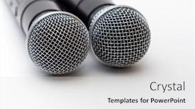  Presentation with microphone - Cool new theme with two-karaoke-microphone backdrop and a white colored foreground