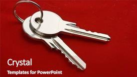  Presentation with keys - PPT theme consisting of two keys on a ring background and a crimson colored foreground