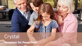  Presentation with grandparents - Cool new slide set with two-kids-bake-pizza backdrop and a coral colored foreground