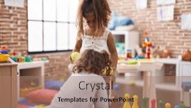  Presentation with bowling - PPT theme having two-kids-playing-bowling background and a coral colored foreground