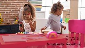  Presentation with xylophone - Presentation theme with two-kids-playing-xylophone-sitting background and a red colored foreground