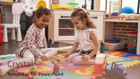  Presentation with xylophone - PPT layouts consisting of two-kids-playing-xylophone-sitting background and a coral colored foreground