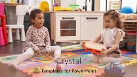  Presentation with xylophone - PPT layouts featuring two-kids-playing-xylophone-sitting background and a coral colored foreground
