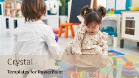  Presentation with xylophone - Presentation theme having two-kids-playing-xylophone-sitting background and a  colored foreground