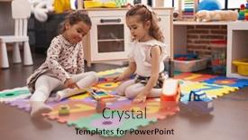  Presentation with xylophone - PPT theme consisting of two-kids-playing-xylophone-sitting background and a coral colored foreground