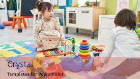  Presentation with xylophone - Presentation having two-kids-playing-xylophone-sitting background and a coral colored foreground