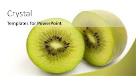  Presentation with kiwi fruit - Presentation theme having two kiwi fruit halves on a white background background and a white colored foreground