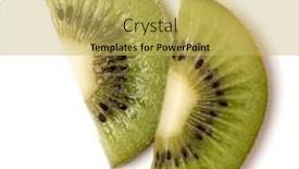  Presentation with kiwi fruit - Presentation theme with two-kiwi-fruit-slices-isolated background and a yellow colored foreground