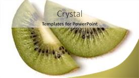  Presentation with kiwi fruit - Slide deck having two-kiwi-fruit-slices-isolated background and a white colored foreground