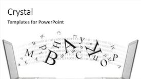  Presentation with sharing - Colorful theme enhanced with two laptops are sharing data backdrop and a white colored foreground