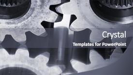  Presentation with titanium - PPT layouts enhanced with two large gears cogs mirrored in brushed titanium background and a gray colored foreground