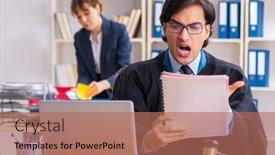  Presentation with office - PPT layouts featuring two-lawyers-working background and a coral colored foreground