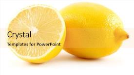  Presentation with lemons - Slides having two lemons isolated on white background and a yellow colored foreground