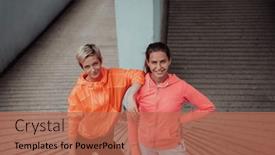  Presentation with lgbt - Presentation theme enhanced with two-lgbt-woman-resting background and a coral colored foreground