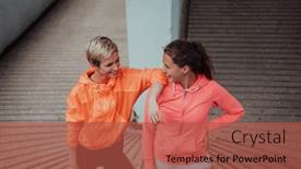  Presentation with lgbt - Presentation theme having two-lgbt-woman-resting background and a red colored foreground