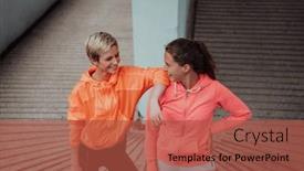  Presentation with lgbt - PPT theme enhanced with two-lgbt-woman-resting background and a red colored foreground