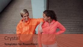  Presentation with lgbt - Presentation theme having two-lgbt-woman-resting background and a red colored foreground