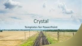  Presentation with railroad - PPT layouts enhanced with two lines railroad go background and a sky blue colored foreground