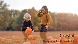  Presentation with fun - PPT theme with two-little-boys-having-fun background and a  colored foreground