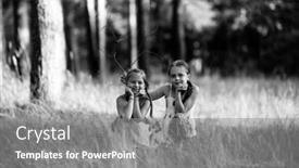  Presentation with black girl - Beautiful PPT layouts featuring two-little-girl-friends backdrop and a gray colored foreground