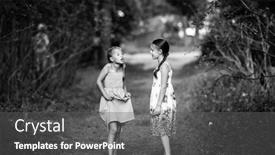  Presentation with black girls - Slide set enhanced with two-little-girls background and a dark gray colored foreground