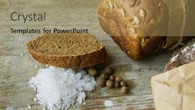 Presentation with table salt - Audience pleasing PPT layouts consisting of two-loaves-of-bread-packed backdrop and a coral colored foreground