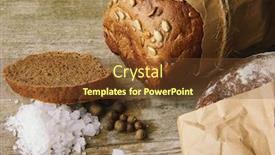  Presentation with table salt - Audience pleasing presentation theme consisting of two-loaves-of-bread-packed backdrop and a tawny brown colored foreground